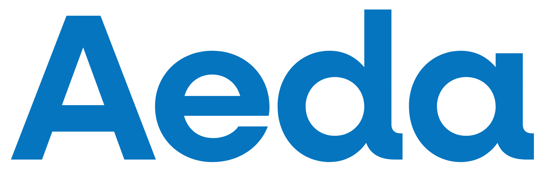Blue 'Aeda' logo on a white background