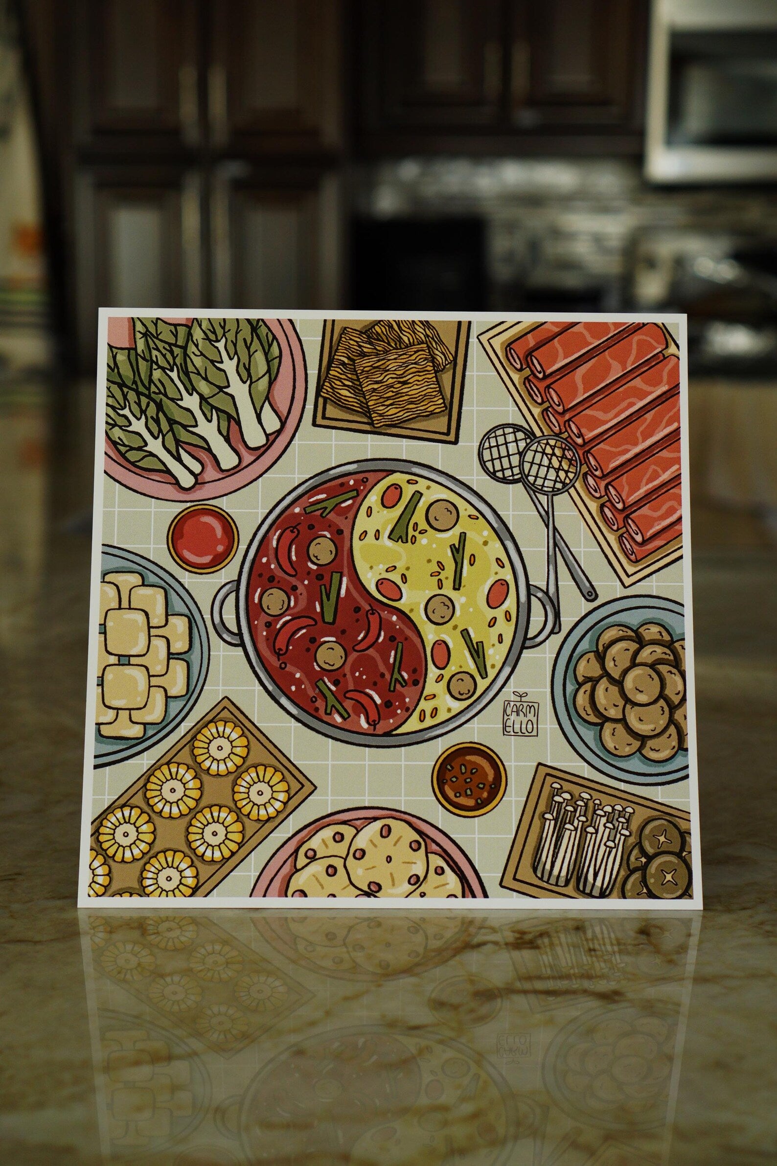 Chinese Foods Art Print Hot Pot